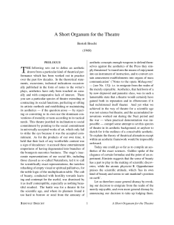 A short organum for the theatre – Brecht