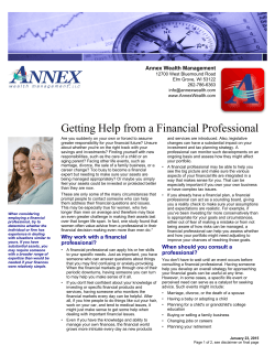 Getting Help from a Financial Professional