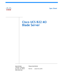 Cisco UCS B22 M3 Blade Server Spec Sheet