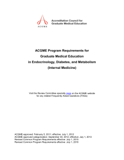 Program Requirements for GME in Edocrinology, Diabetes