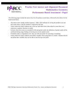 Practice Test Answer and Alignment Document Mathematics
