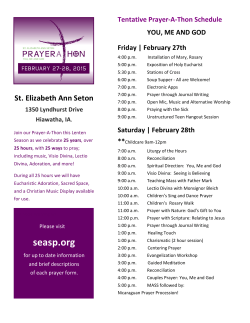 View The Schedule - St. Elizabeth Ann Seton Parish