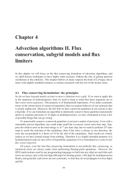 Chapter 4 Advection algorithms II. Flux conservation, subgrid