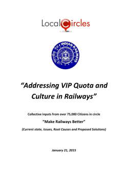 “Addressing VIP Quota and Culture in Railways”
