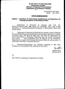 No.AB-14017/ 27/2014-Estt.(RR) Government of India