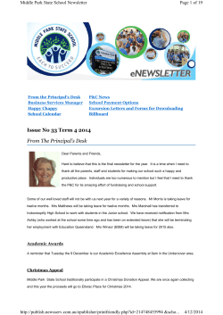 Newsletter No 33 - Middle Park State School