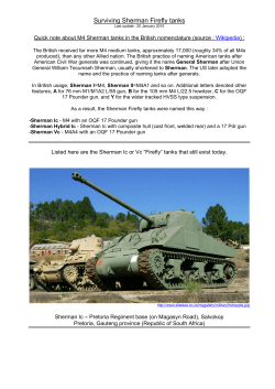 Sherman Firefly tanks : Sherman Ic, Sherman Hybrid Ic, Sherman Vc