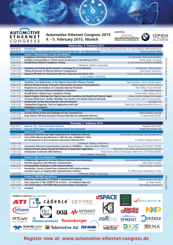Program for - Automotive Ethernet Congress