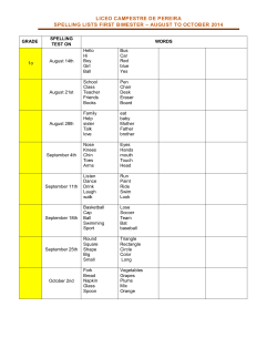 liceo campestre de pereira spelling lists first bimester