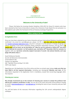 Welcome to the University of Jaén!