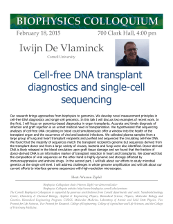 Iwijn De Vlaminck Cell-free DNA transplant diagnostics and single
