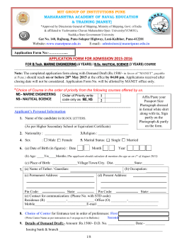 Application Form-2015 - Maharashtra Academy of Naval Education