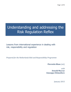 Understanding and addressing the Risk Regulation