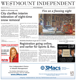 January 20 - Westmount Independent