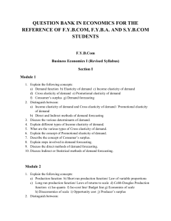 Question Bank in Economics For F.Y.B.A., F.Y.B.Com and S.Y.B.