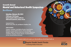 Mental and Behavioral Health Symposium Resilience