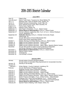 2014-2015 District Calendar