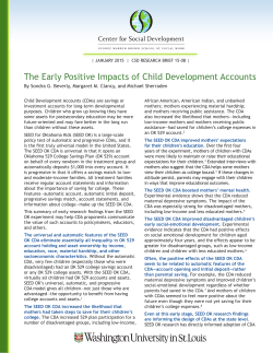 The Early Positive Impacts of Child Development Accounts