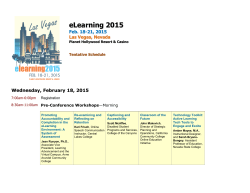 eLearning 2015 Full Schedule at a Glance