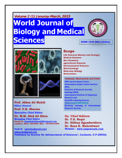 List Of Content - World Journal Of Biology And Medical Science