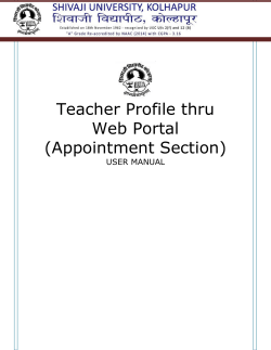 Teacher Profile thru Web Portal