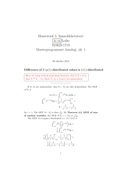 Homework 3, Sannolikhetsteori Alex Loiko 910620-1719