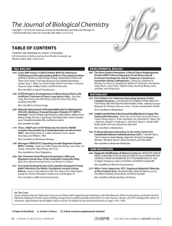 TOC  - The Journal of Biological Chemistry
