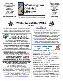 Winter Newsletter 2015 - Washington District Library