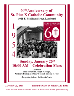 Weekly Bulletin - St. Pius X Catholic Community