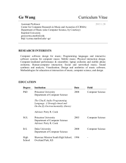 Ge Wang Curriculum Vitae