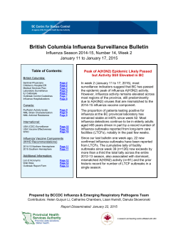 British Columbia Influenza Surveillance Bulletin