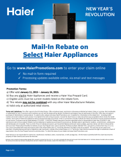Mail-In Rebate on Select Haier Appliances