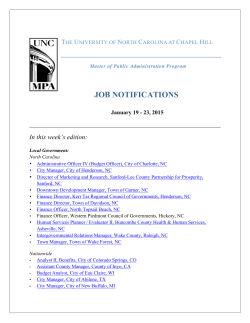 UNC Job Listings 1.23.2015 - Emerging Local Government Leaders