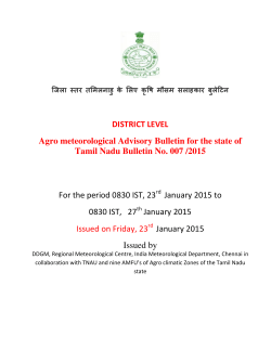 DISTRICT LEVEL Agro meteorological Advisory Bulletin for the state
