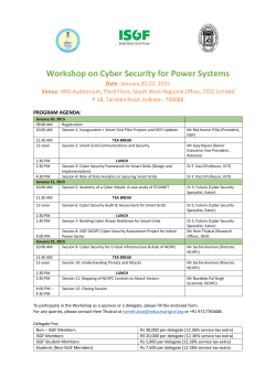 Workshop on Cyber Security for Power Systems