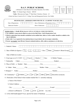 registration form for std. xi 2015-16
