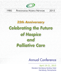 Conference Brochure  - Pennsylvania Hospice Network