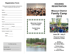 2015 Family Camp Housing Registration Form
