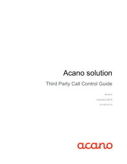 Acano solution Third Party Call Control Guide