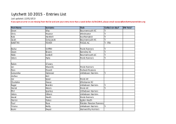 Current entries list - Lytchett Manor Striders