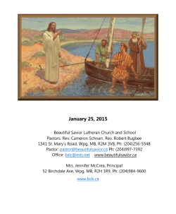 Bulletin for January 25, 2015 - Beautiful Savior Lutheran Church
