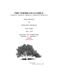Additions and Corrections - Vermilyea Family Reunion