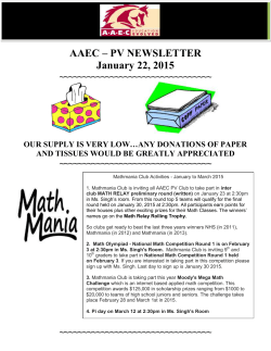 AAEC – PV NEWSLETTER January 22, 2015