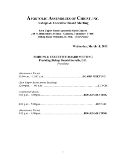2015 Semi-Annual Program - Apostolic Assemblies of Christ Inc.
