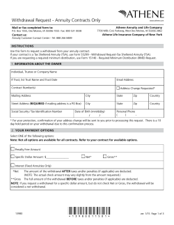 withdrawal. This form