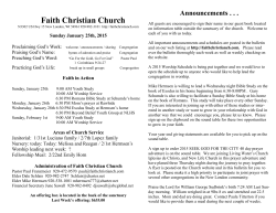 Sunday Bulletin - Faith Christian Church