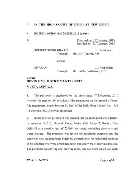 RC.REV. 66/2014 Page 1 of 4 * IN THE HIGH COURT
