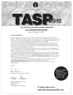 2015 TASP Application