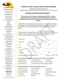 Cooperative Agreement - Austin/Travis County Reentry Roundtable