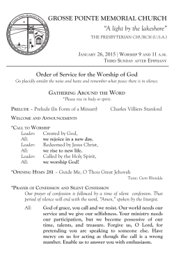 Current Bulletin – PDF - Grosse Pointe Memorial Church